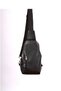 Unisex Black Genuine Leather Crossbody Badybag Shoulder and Chest Bag (with USB Port) - 3