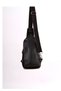 Unisex Black Genuine Leather Crossbody Badybag Shoulder and Chest Bag (with USB Port) - 5