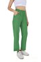 Women's Linen Green Trousers Npl - 3