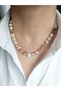 Special Design Necklace with Natural Agate Quartz Stones and Real Pearls - 3