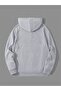 Unisex Gray Gothic Ruthless Printed Hooded Oversize Sweatshirt Hoodie - 2
