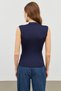 Women's Navy Blue Zero Sleeve Blouse - 6