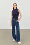 Women's Navy Blue Zero Sleeve Blouse - 2