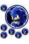 Sonic 7 Pieces Edible Ornament Written Pastry Cookie Cupcake Sugar Pastry Paper Print - 3