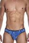 Men's Lycra Blue Slip with Map Pattern