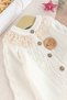 Lace Collar Knitwear Baby Girl Cardigan Pants Set Knitwear Baby Set - 3