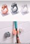 4 Pieces Practical Adhesive Wall Mounted Mop Mop Holder - Mop Vacuum and Cleaning Brush - 5