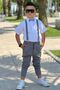Cotton Shirt, Lycra Gabardine Trousers, Bow Tie Included - Boy's Suit - 2