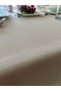 Cream Colored Dartless and Non-Slip Living Room Table Cloth - 8