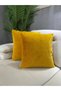 Plush Rabbit Throw Pillow Cover Square - Mustard Yellow - 2