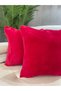 Plush Rabbit Rabbit Throw Pillow Cover Square - Red - 3