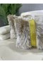Plush Square Striped Throw Pillow Cover - Sütlükahve - 4