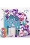Mermaid with Silver Train Luxury Birthday Party Set Birthday Ornament with Banner - 3