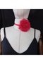 Beena Handmade Organza Flower Neck Tie Red