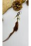 Meat Made Coconat Pearl Mother of Pearl Stone Single Feather Earrings - 2