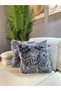 Plush Throw Pillow Cover - Light Gray Color - 2