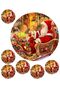 Santa Claus Santa Claus 7 Pieces A4 Edible Ornament Pastry Cookie Sugar Dough Paper Print - 3
