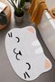 Digital Printing Anti-Slip Base Cute Cat A.grey Bath Mat Double Toilet Set (40x60) (60x100)-p16