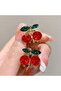 2 Pieces Cherry Buckle Crystal Stone Metal Latch Buckle - 2