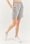 Gray Comfortable 100% Cotton Combed Cotton Short Trendy Women's Shorts with Elastic Waist Waist Pocket - 5