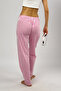 Women's Pajama Bottoms Pink Striped with Ribbon - 7