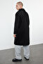 Black Men's Oversize Fit Winter Wool Blend Winter Cashmere Coat Tmnaw25Kb00004 - 5