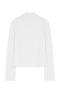 Beyaz Vücuda Oturan Fermuarlı Dik Yaka Örme Spor Ceket/Sweatshirt TWOAW23BZ00592 - 7