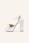 Beige Satin Brice Platform Heeled Shoes - 3