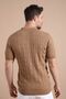 Camel Polo Collar Zippered 100% Cotton Men's Knitwear T-shirt - 6
