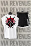 Samurai Back Printed Sleeveless Crew Neck White Sport T-shirt and Black Sport Shorts Set