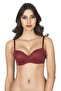 Women's Burgundy Supported Padded Ears Bra 1109