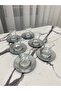 Luxury 6-Piece Silver Flat Model Stainless Metal Tea Plate - 2