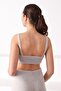 Women's Beige Strap Cashmere Knitwear Bustier - 3