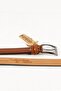 Genuine Men's Leather Belt 3.5 cm Tan Classic Fabric Trouser Belt - 4