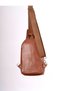 Unisex Tan Genuine Leather Crossbody Badybag Shoulder and Chest Bag (with USB Port) - 5
