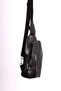 Unisex Black Genuine Leather Crossbody Badybag Shoulder and Chest Bag (with USB Port) - 4