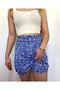 BLUE FLOWER PATTERNED SUMMER SHORTS SKIRT