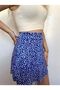 BLUE FLOWER PATTERNED SUMMER SHORTS SKIRT - 3
