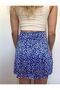 BLUE FLOWER PATTERNED SUMMER SHORTS SKIRT - 2