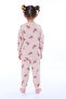 Pink Girl's Pajama Set with Floral Print - 4