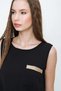 Women's Black Loose-Fitting A-Line Sleeveless Midi Dress / Short Sleeveless / Summer Dress 2887180 - 4