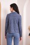 Women's Navy Blue Self Textured Soft Seasonal Cardigan - Jacket2975230 - 5