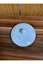 Sky Blue Ceramic Trash Can - Single, Marble Patterned Lid
