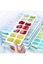 14 Cubes Silicone Ice Mold with Lid Easy Release Ice Tray Bpa-Free, Flexible Mini Ice Maker 2 Pcs - 8