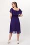 Women's Purple Maternity Ruffle Neckline Chiffon Belted Dress 7000 - 8
