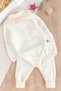 Lace Collar Knitwear Baby Girl Cardigan Pants Set Knitwear Baby Set - 5