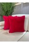 Plush Rabbit Rabbit Throw Pillow Cover Square - Red - 2