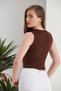 Women's Halter Neck Corded Fabric Cropped Blouse - 8