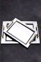 2-Piece Mercan Silver Gold Presentation Serving Coffee and Tea Tray Treat Tray