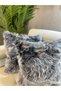 Plush Throw Pillow Cover - Light Gray Color - 3